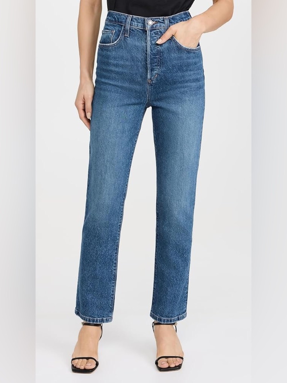 Favorite Daughter The Valentina Super High Rise Straight Jeans in Essex NWT - Picture 2 of 8